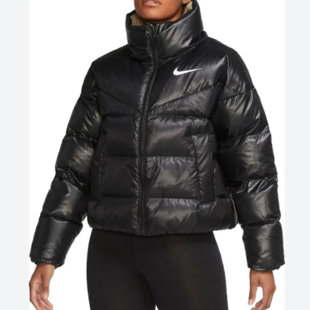 Nike Sportswear Down-Fill Puffer‎ Jacket CU5813-010 Black Women's Wayne State U